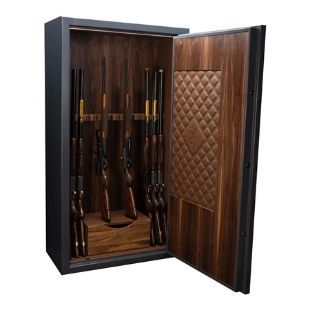 ARMOIRE FORTE BROWNING CUIR ET BOIS 14 ARMES HERITAGE