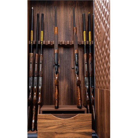 ARMOIRE FORTE BROWNING CUIR ET BOIS 14 ARMES HERITAGE