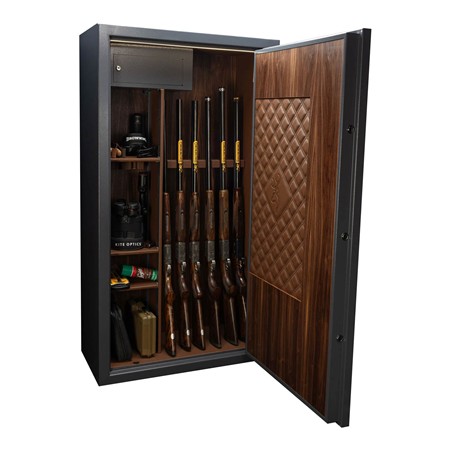 ARMOIRE FORTE BROWNING CUIR ET BOIS 8 ARMES HERITAGE
