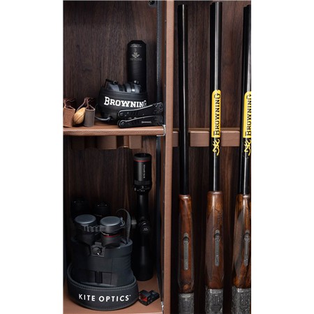 ARMOIRE FORTE BROWNING CUIR ET BOIS 8 ARMES HERITAGE