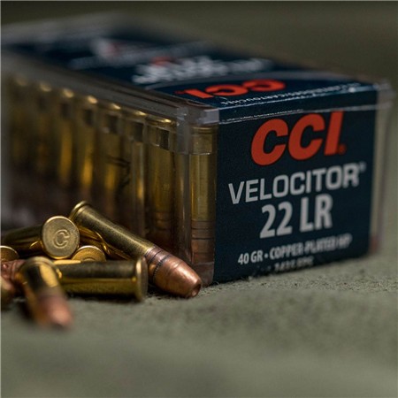 BALLE 22LR CCI VELOCITOR COPPER PLATED HOLLOW POINT - 40GR - CALIBRE 22LR