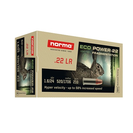 Balle 22Lr Norma Eco Speed Hp - 25Gr - Calibre 22 Long Rifle