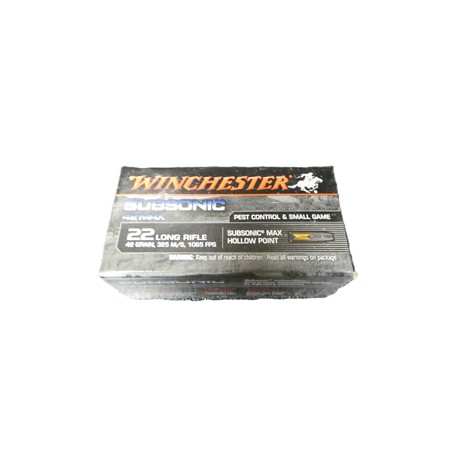 Balle 22Lr Winchester Subsonic - 42Gr - Calibre 22Lr - Wi0045