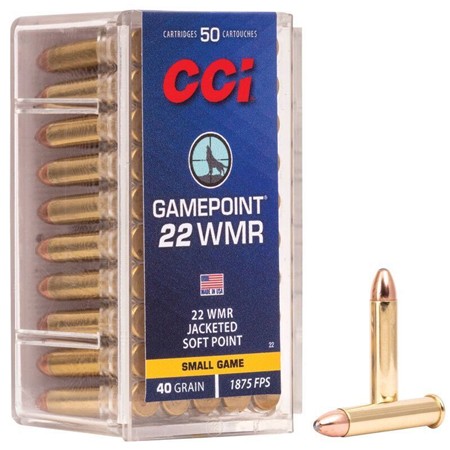BALLE DE CHASSE CCI GAIMPOINT - 40GR - CALIBRE 22 WINCHESTER MAGNUM RIMFIRE