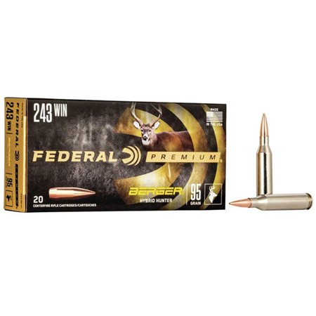 Balle De Chasse Federal Berger Hybrid Hunter - 95Gr - Calibre 243 Winchester