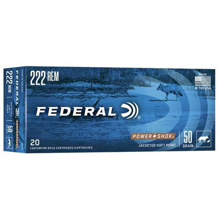 Balle De Chasse Federal Power Shok - 50Gr - Calibre 222 Rem