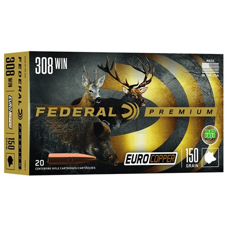 Balle De Chasse Federal Premium Euro Copper - 150Gr - Calibre 308 Winchester