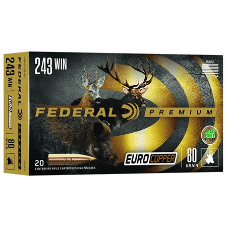 Balle De Chasse Federal Premium Euro Copper - 80Gr - Calibre 243 Winchester Magnum