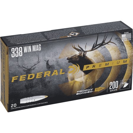 Balle De Chasse Federal Premium Ogive Trophy Bonded Tip - 200Gr - Calibre 338 Whinchester Magnum