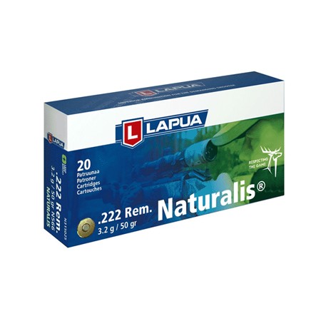 Balle De Chasse Lapua Naturalis - 55Gr - Calibre 222 Remington