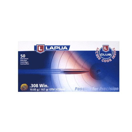 Balle De Chasse Lapua Scenar - 167Gr - Calibre 308 Winchester