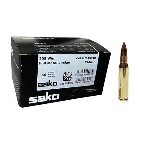 Balle De Chasse Sako Fmj - 123Gr - Calibre 308 Winchester