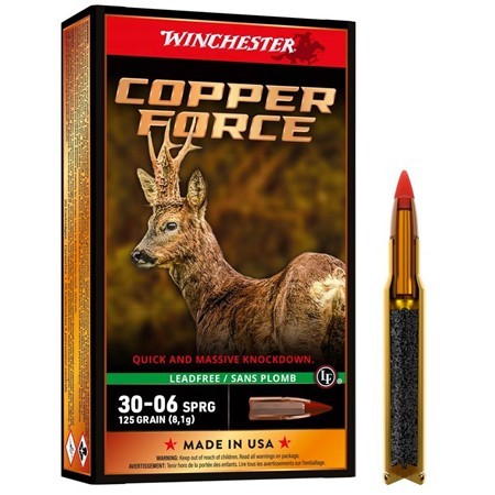 Balle De Chasse Winchester Copper Force Sans Plomb - 125Gr - Calibre 30-06 Springfield