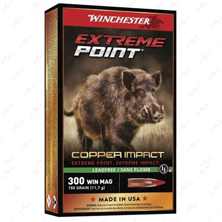 Balle De Chasse Winchester Extreme Point Sans Plomb - 180Gr - Calibre 300 Wsm
