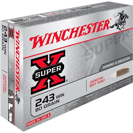Balle De Chasse Winchester Power Point - 80Gr - Calibre 243 Win