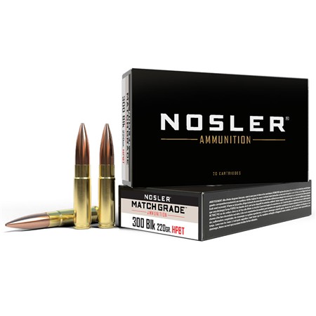 Balle Nosler Mga Hpbt Subsonique Custom Competition Match - 220Gr - Calibre 300 Aac Blackout