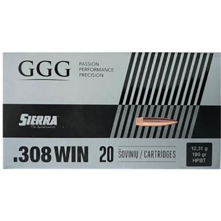 Balles Ggg Hpbt Sierra Matchking - 190Gr - Calibre 308 Winchester