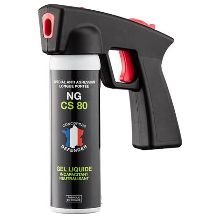 Bombe Lacrymogène Au Poivre Concorde Defender Aérosol Gel Cs 80 100 Ml Avec Poignée - Nouvelle Génération