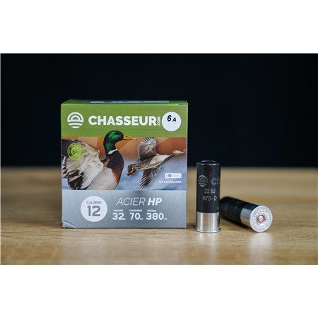 CARTOUCHE DE CHASSE ACIER HP - 32G - CALIBRE 12