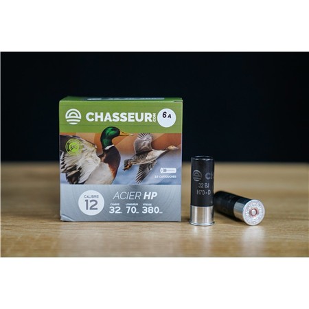 CARTOUCHE DE CHASSE CHASSEUR.COM ACIER HP - 32G - CALIBRE 12