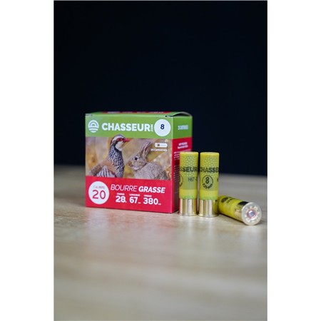 CARTOUCHE DE CHASSE CHASSEUR.COM BOURRE GRASSE - 28G - CALIBRE 20