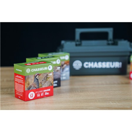 CARTOUCHE DE CHASSE CHASSEUR.COM BOURRE GRASSE - 32G - CALIBRE 12