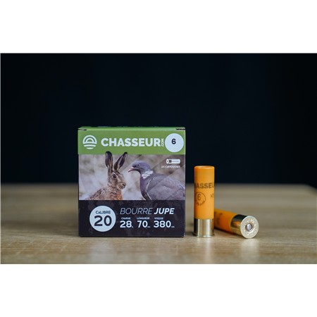 CARTOUCHE DE CHASSE CHASSEUR.COM BOURRE JUPE - 28G - CALIBRE 20