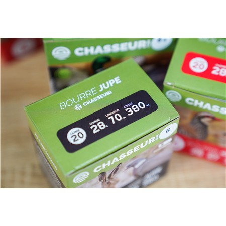 CARTOUCHE DE CHASSE CHASSEUR.COM BOURRE JUPE - 28G - CALIBRE 20