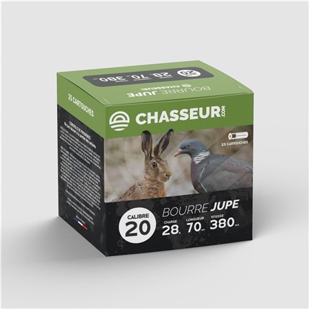 Cartouche De Chasse Chasseur.Com Bourre Jupe - 28G - Calibre 20