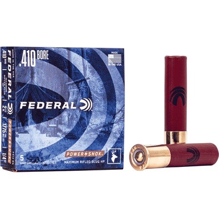 Cartouche De Chasse Federal Power-Shok Rifled Slug Pointe Creuse - 7Gr - Calibre 410