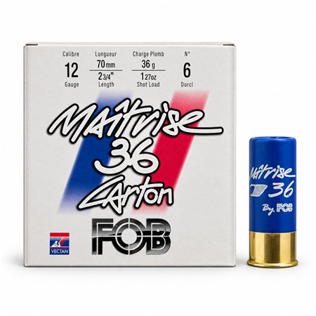 Cartouche De Chasse Fob Maitrise 36 Carton - Calibre 12 - 36G