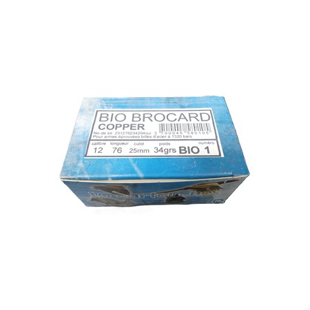 Cartouche De Chasse Jocker Bio Cuivre Brocard 34 Hp - Calibre 12 - Plomb N°1