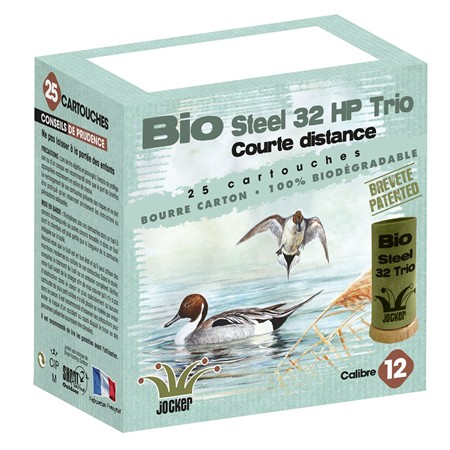 CARTOUCHE DE CHASSE JOCKER BIO ISO STEEL 32 HP TRIO - 32G - CALIBRE 12