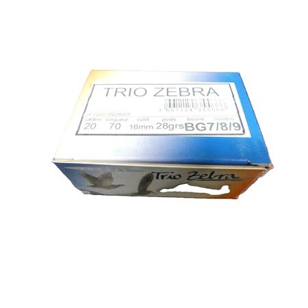 Cartouche De Chasse Jocker Trio Zebra - 28G - Calibre 20 - N°7,8,9