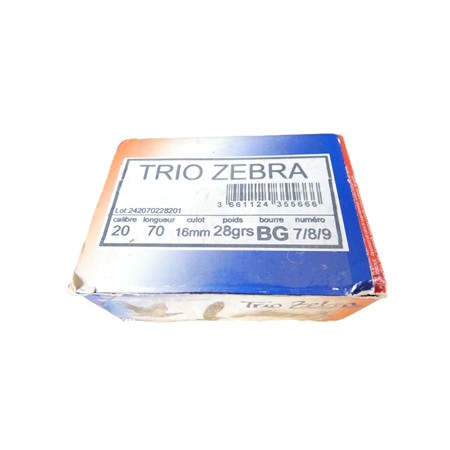 Cartouche De Chasse Jocker Trio Zebra - 28G - Calibre 20 - N°7,8,9