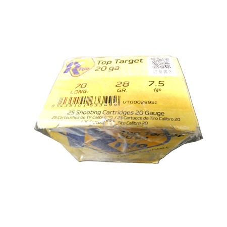 Cartouche De Chasse Rio Top Target - 28Gr - Calibre 20 - N°7.5