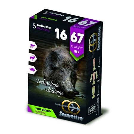 Cartouche De Chasse Sauvestre Sans Plomb Bfs - 20.6G - Calibre 16/67