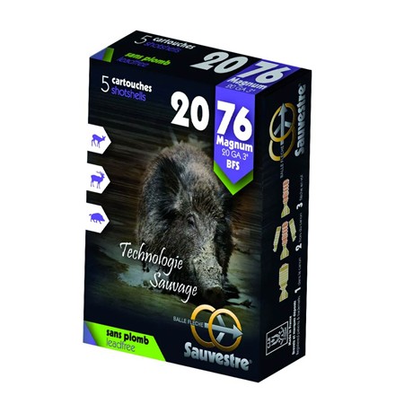 Cartouche De Chasse Sauvestre Sans Plomb Bfs - 20.6G - Calibre 20/76