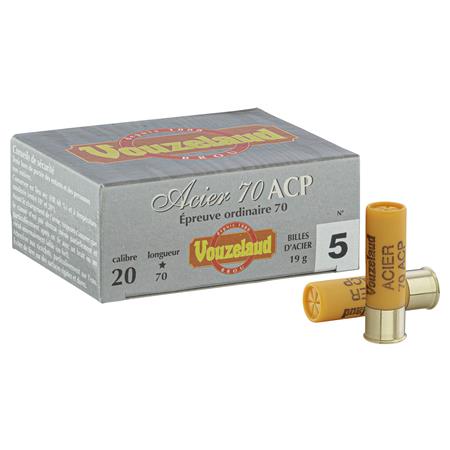 Cartouche De Chasse Vouzelaud Acier 70 Acp Hautes Performances - Calibre 20/70