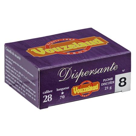 CARTOUCHE DE CHASSE VOUZELAUD DISPERSANTE PLOMB GRAND CULOT - 21G - CALIBRE 28/70