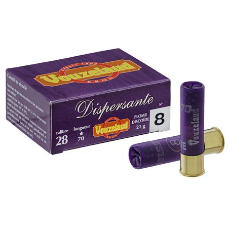 CARTOUCHE DE CHASSE VOUZELAUD DISPERSANTE PLOMB GRAND CULOT - 21G - CALIBRE 28/70