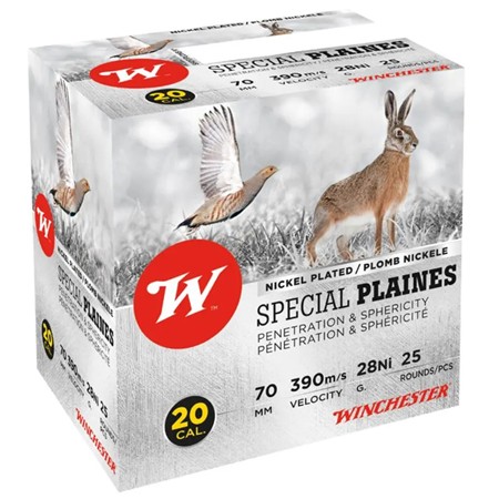 Cartouche De Chasse Winchester Spécial Plaines Nickelé - 28G - Calibre 20/70