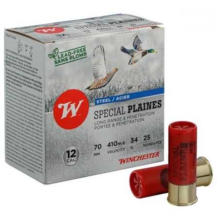 Cartouche De Chasse Winchester Spécial Plaines Nickelé - 34G - Calibre 12/70