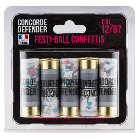 CARTOUCHES À BLANC CONCORDE DEFENDER - CALIBRE 12/67 FESTI-BALL CONFETTIS