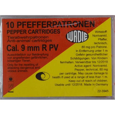 Cartouches Gaz Wadie Pv Pepper - Calibre 9Mm / 380