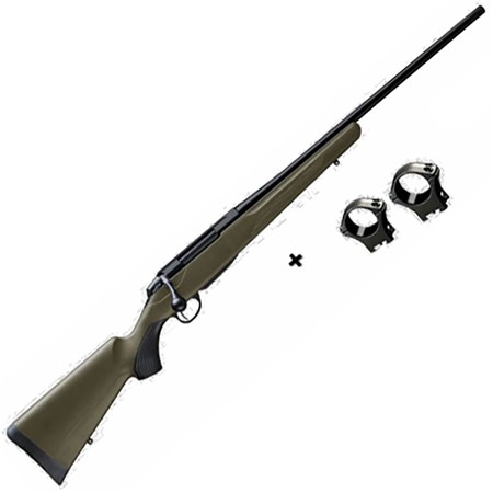 Kit Carabine A Verrou Tikka T3x Lite Od Green + Montage 30Mm