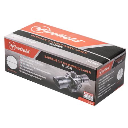 LUNETTE DE VISÉE 2.5-10X40 FIREFIELD BARRAGE RIFLESCOPE AVEC RED LASER