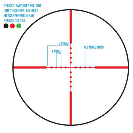 LUNETTE DE VISÉE 2.5-10X40 FIREFIELD BARRAGE RIFLESCOPE AVEC RED LASER