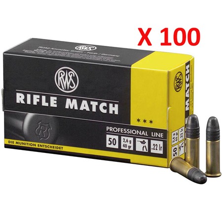 Pack Balle 22Lr Rws Rifle Match - 2.6G - Calibre 22 Long Rifle