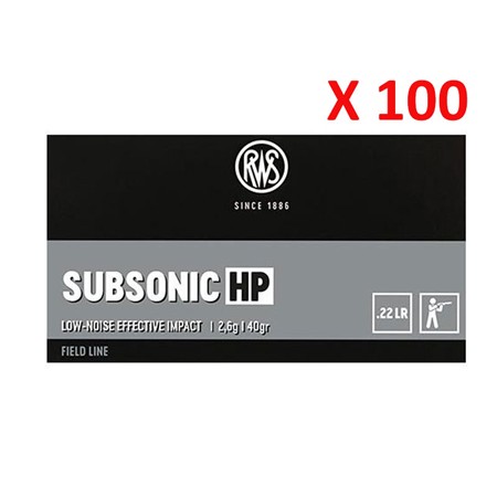 Pack Balle 22Lr Rws Subsonic Hp - 2.6G - Calibre 22 Long Rifle